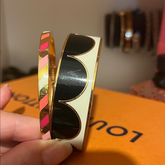 Kate Spade Black and Pink Enamel Bangles 2 - Picture 2 of 2